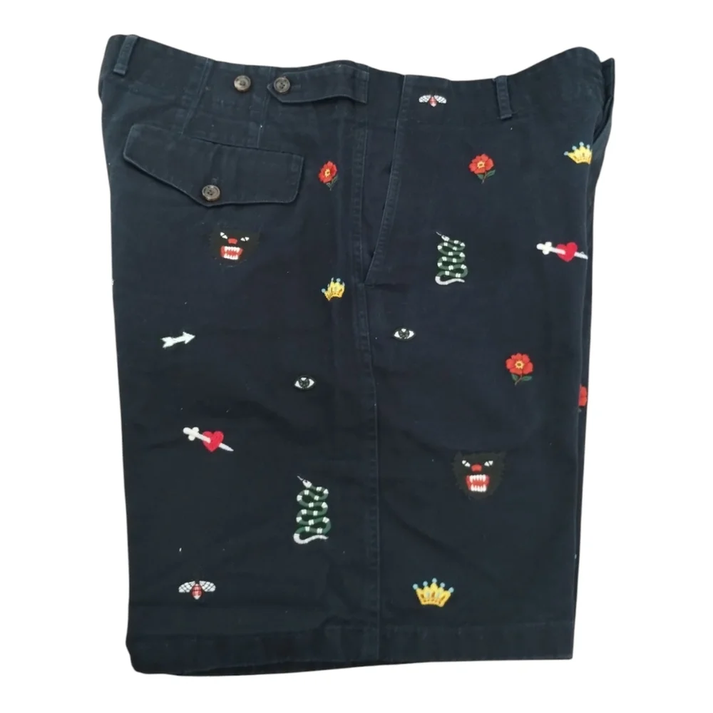 Gucci Mens‎ Designer Embroidered Preppy Casual Luxury Snake Bee Shorts size 36